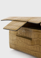 Soft croco-embossed t-clutch biscuit