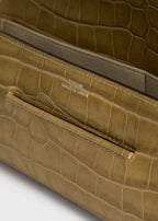 Soft croco-embossed t-clutch biscuit