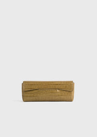 Soft croco-embossed t-clutch biscuit