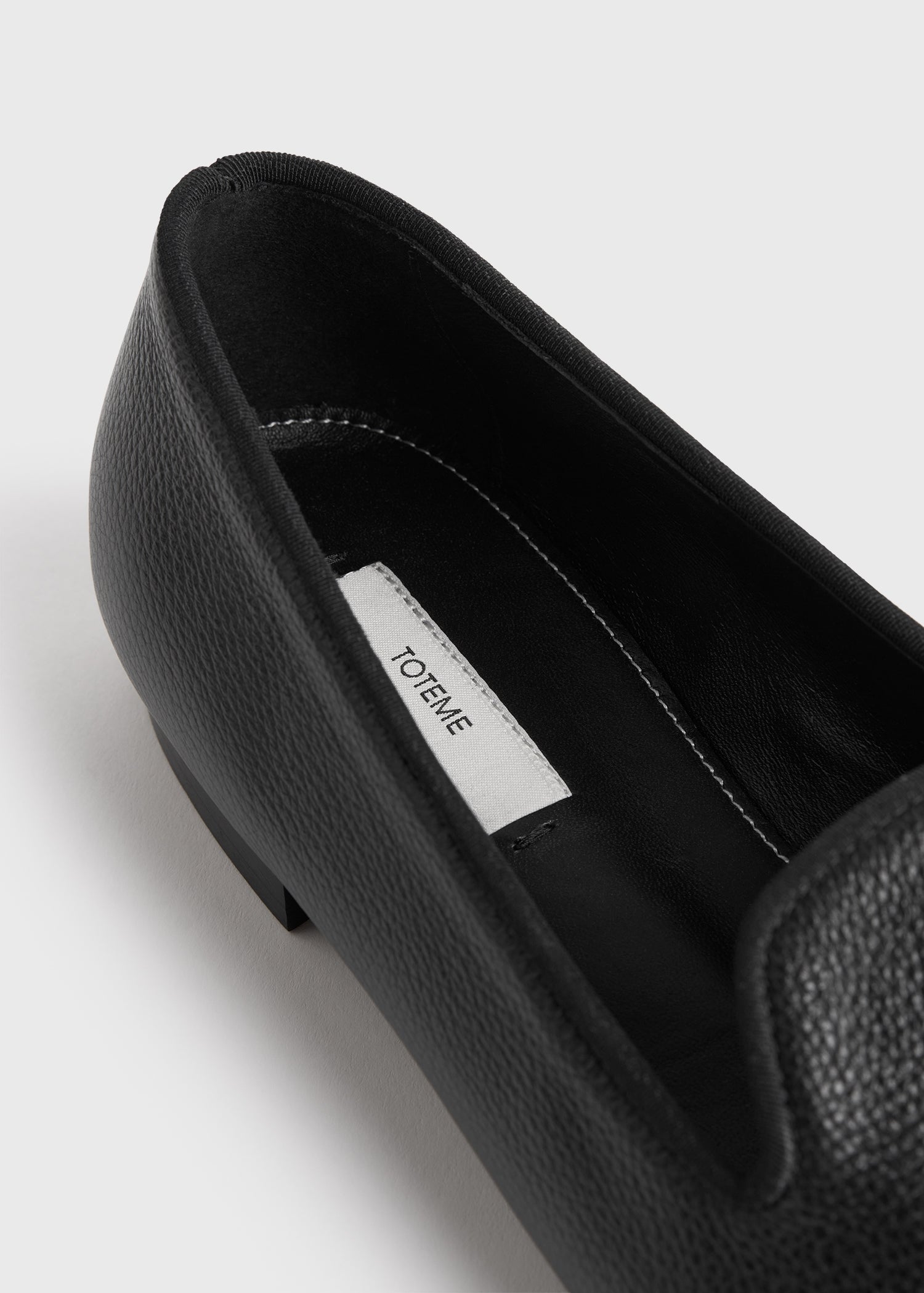 Grained-leather loafers black
