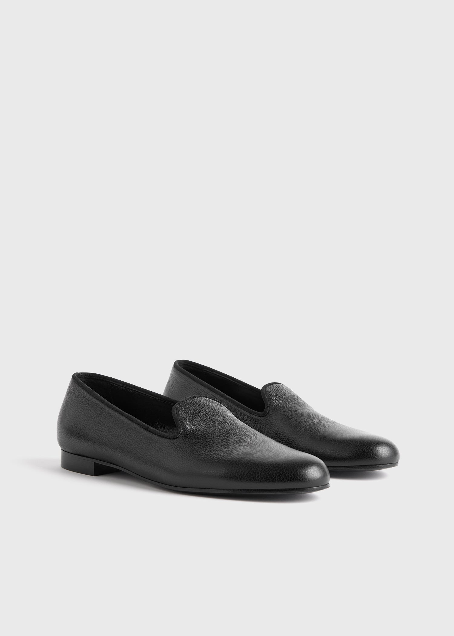 Grained-leather loafers black – TOTEME