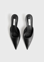 Sharp nappa mules black