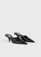 Sharp nappa mules black