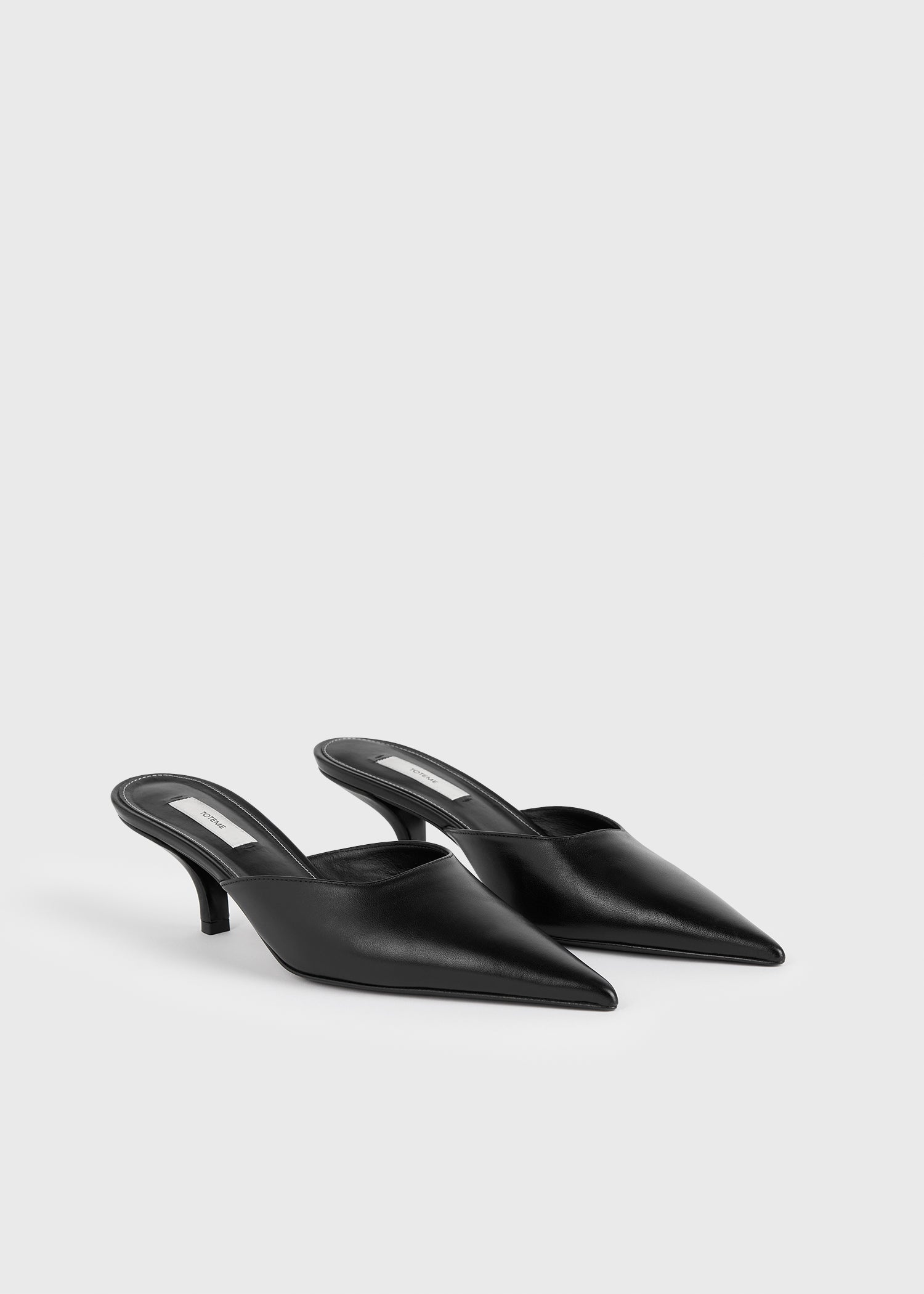 Sharp nappa mules black