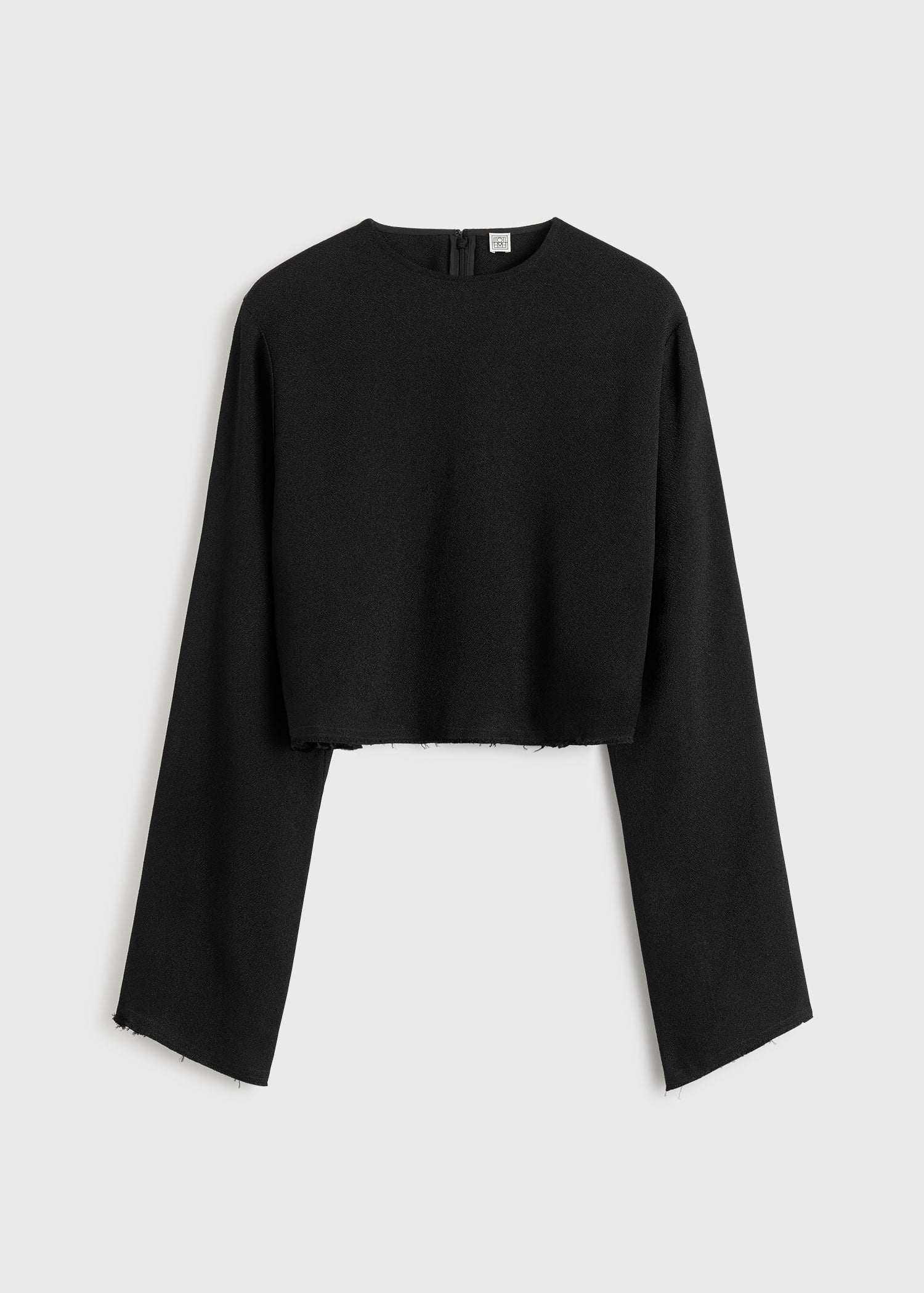 Cropped sablé blouse black