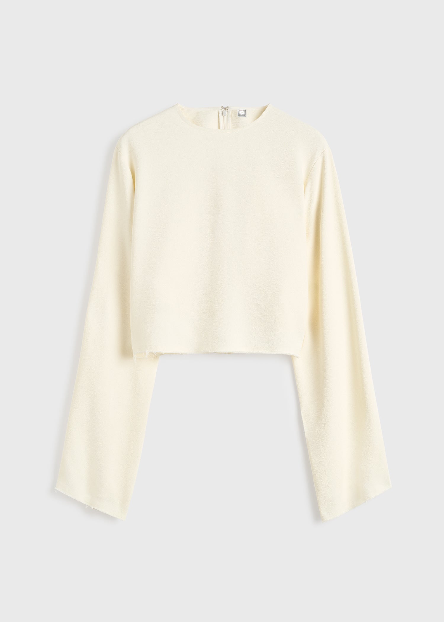 Cropped sablé blouse macadamia