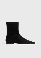 Zipped suede chelsea boots black