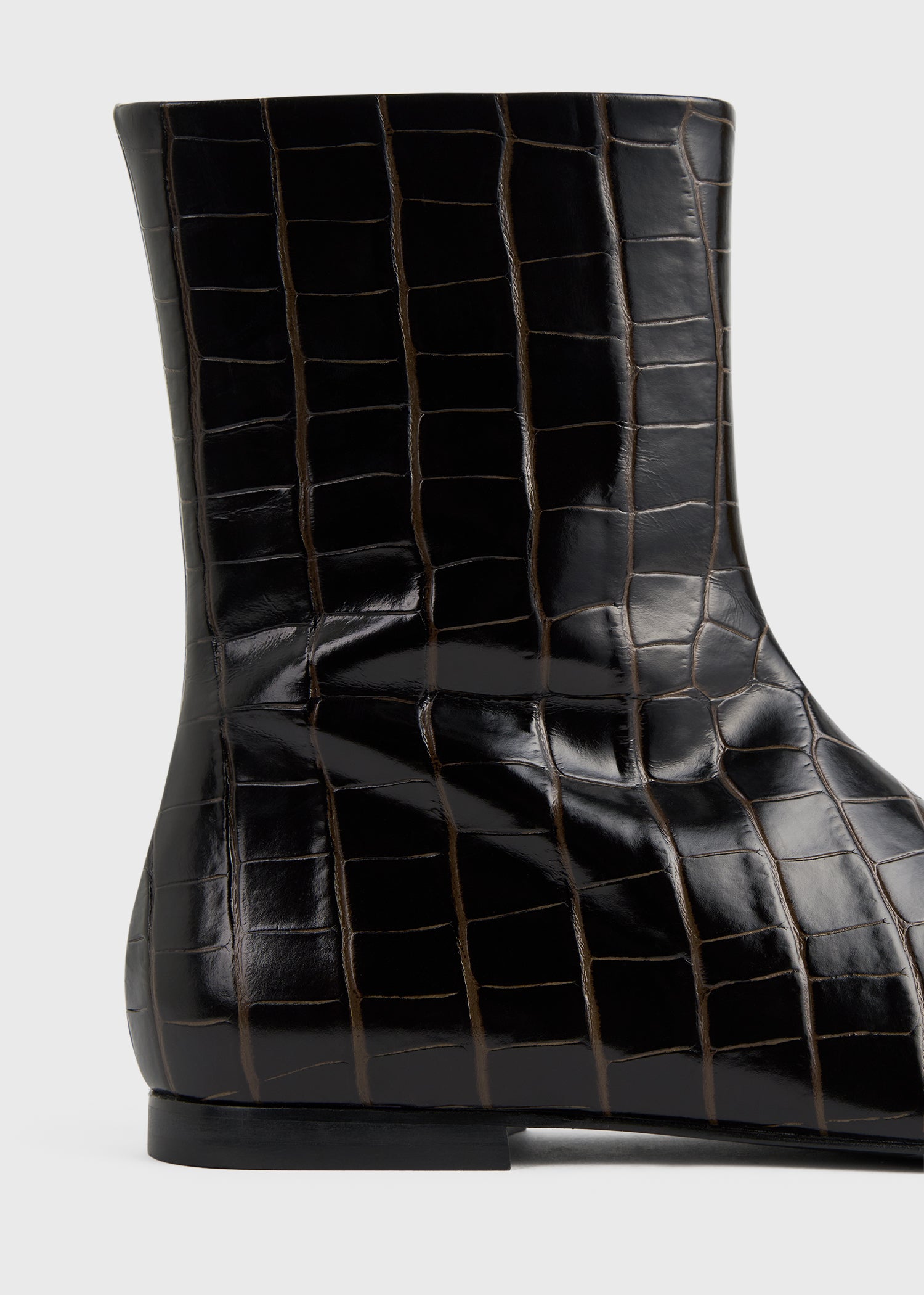 Zipped croco-embossed chelsea boots dark brown – TOTEME