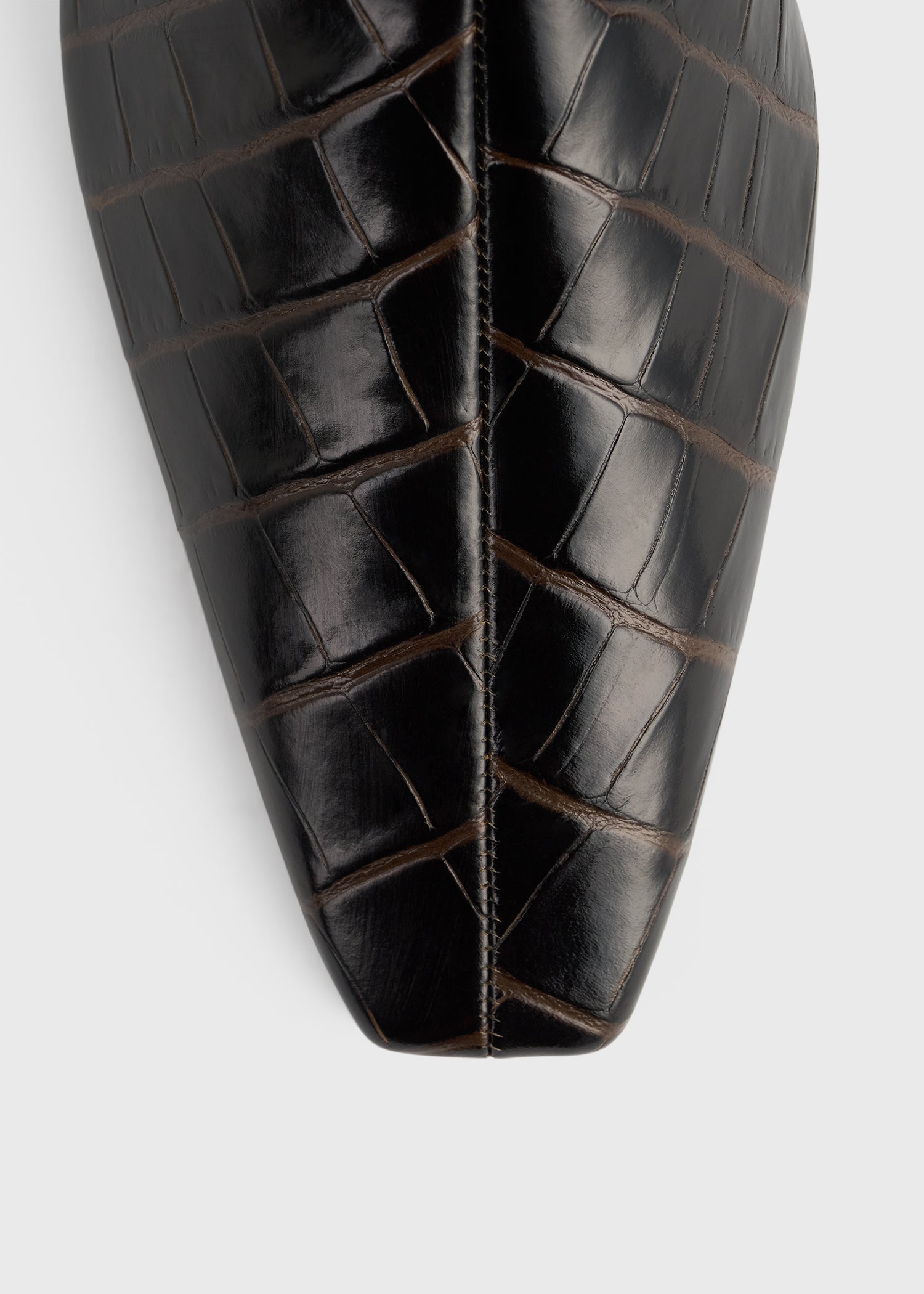 Zipped croco-embossed chelsea boots dark brown – TOTEME