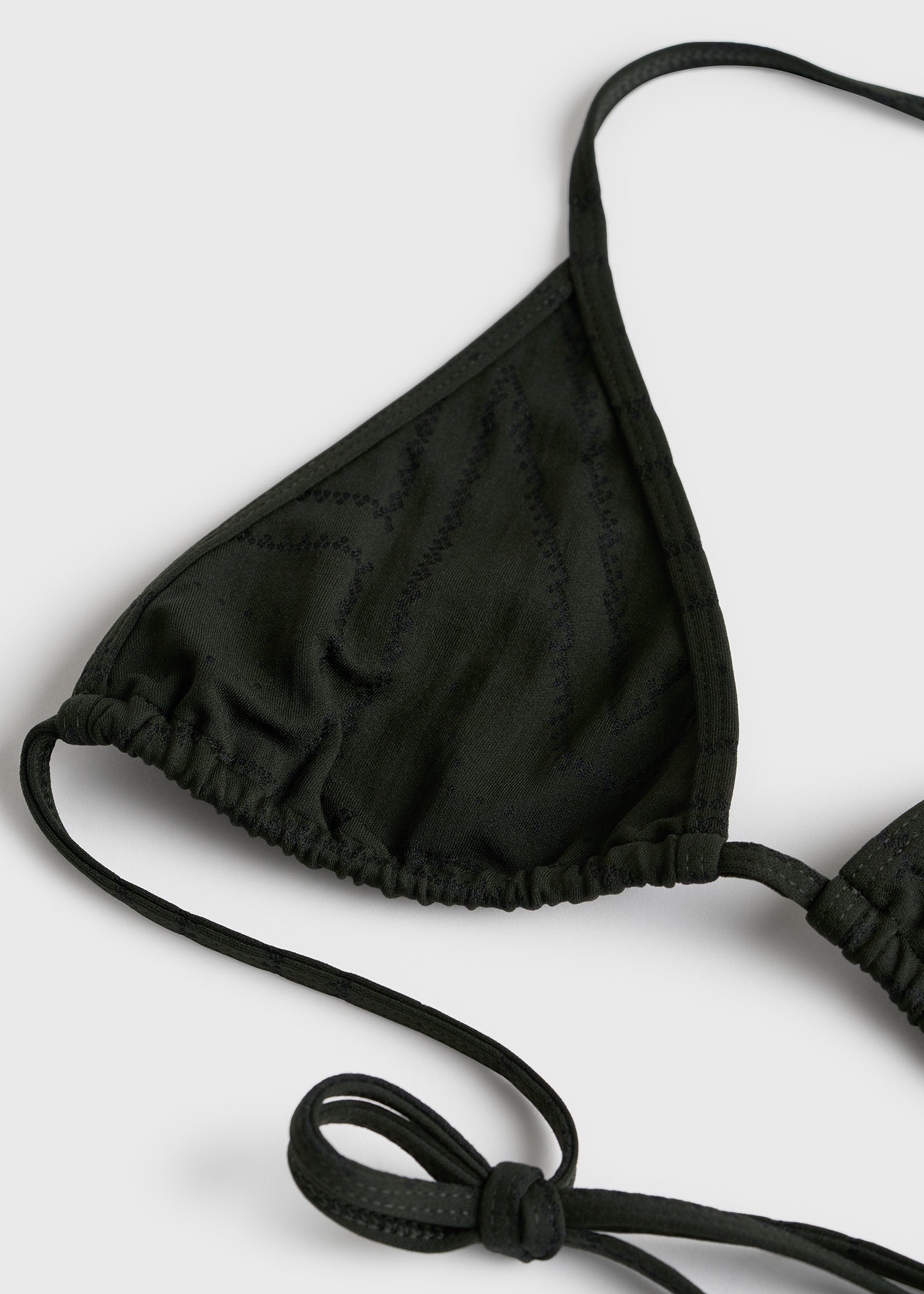 Monogram pointelle bikini top dark green