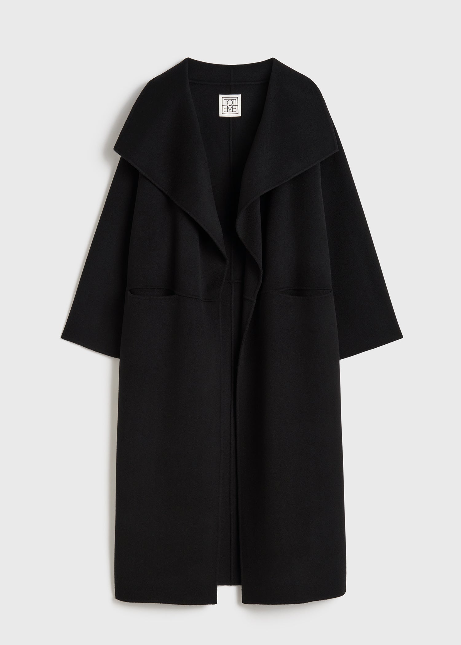 Signature wool cashmere coat black