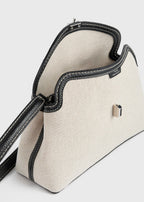 T-lock canvas clutch ecru/black