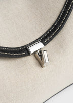 T-lock canvas clutch ecru/black