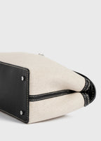 T-lock canvas clutch ecru/black