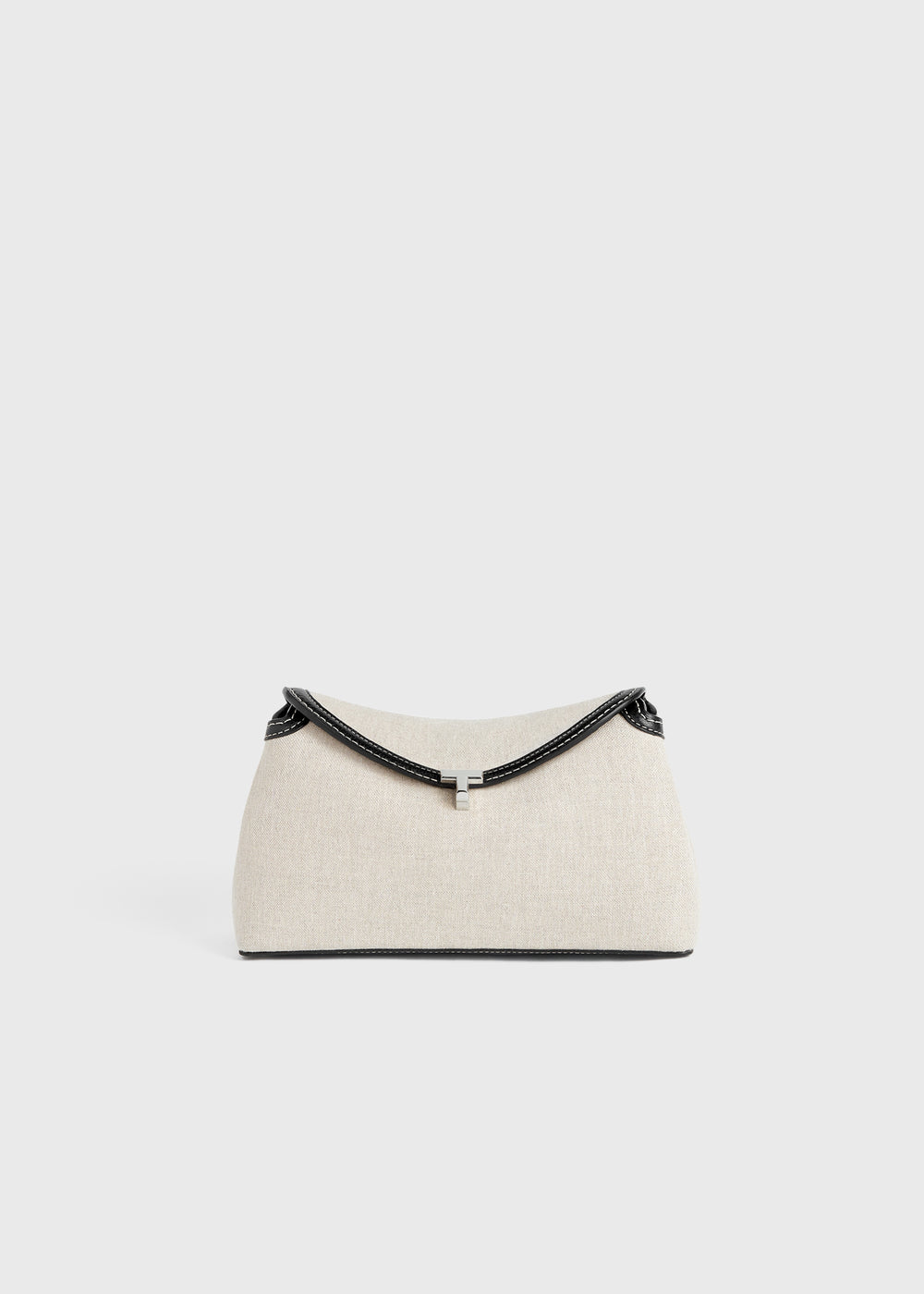 T-lock canvas clutch ecru/black