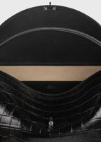 T-lock croco-embossed top handle black