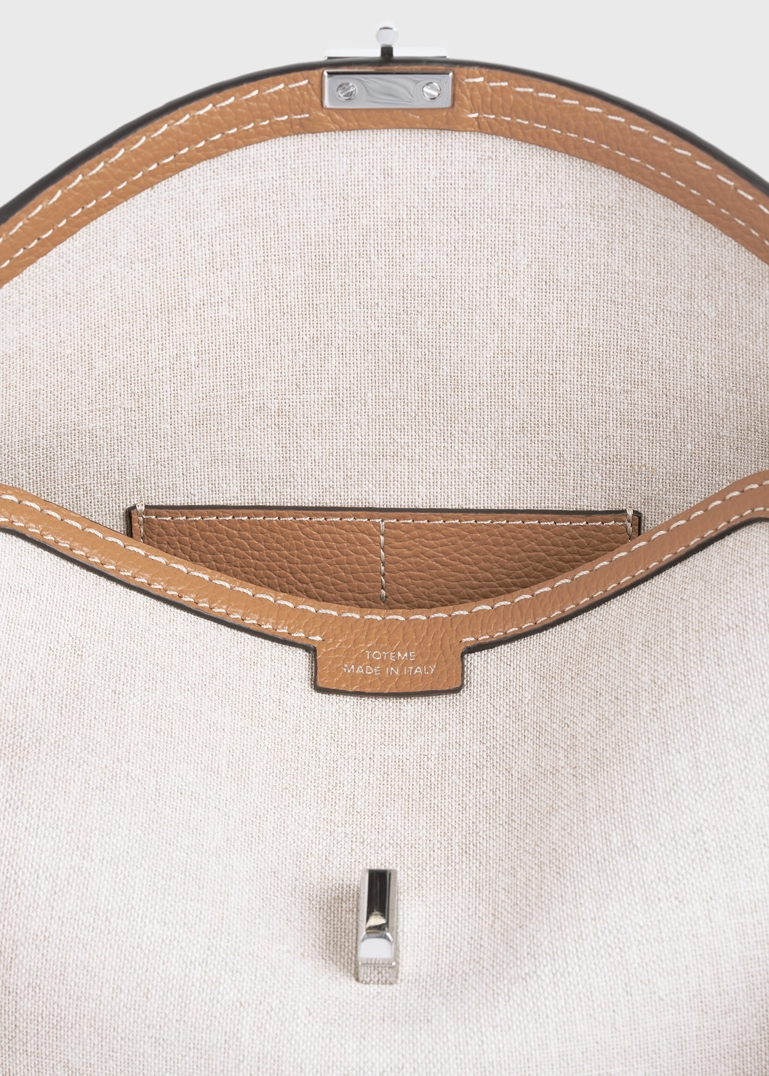 T-lock canvas clutch ecru/tan