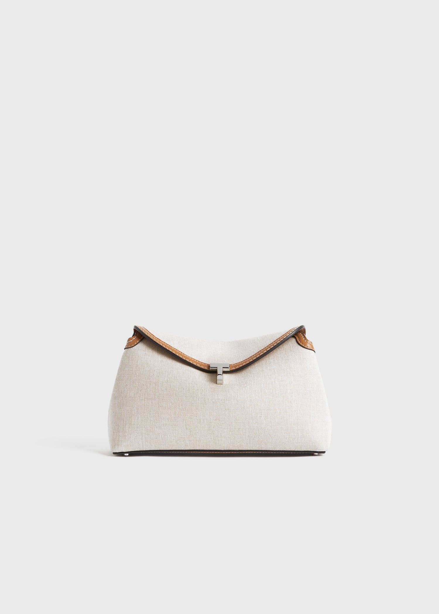 T-lock canvas clutch ecru/tan
