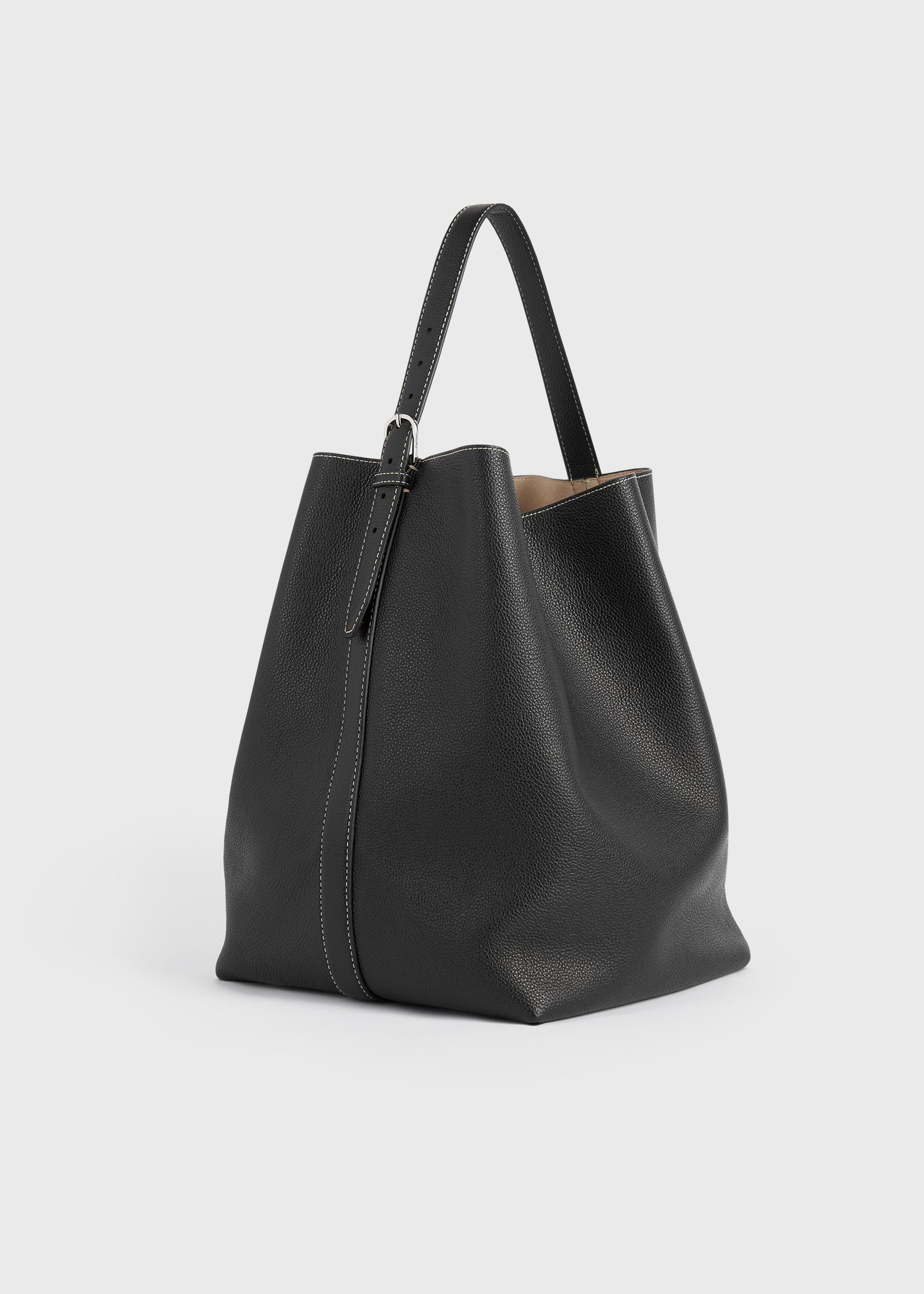 Toteme トーテム ベルト トートバッグ black Belted grained-leather tote black – TOTEME