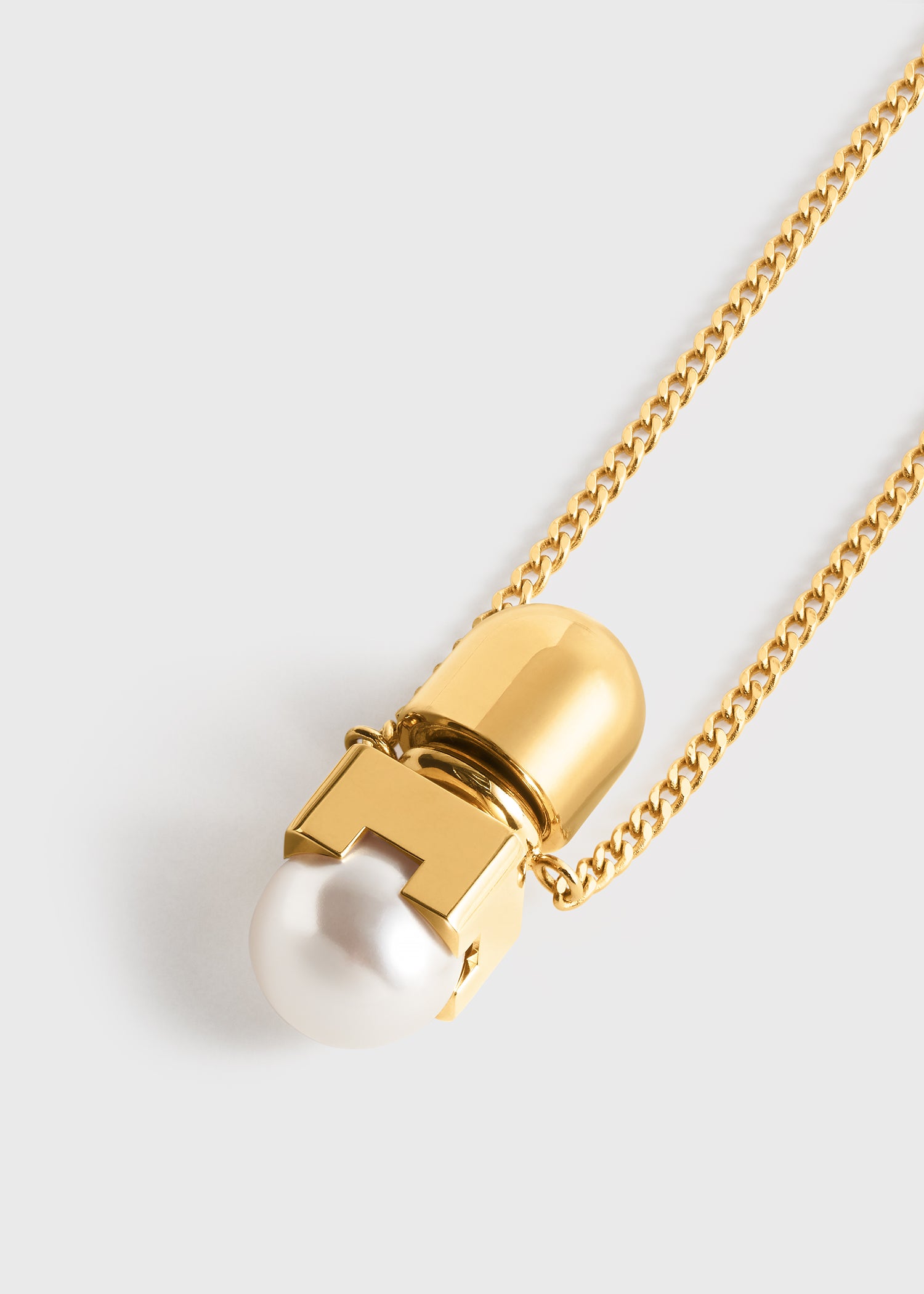 Long faux pearl necklace white