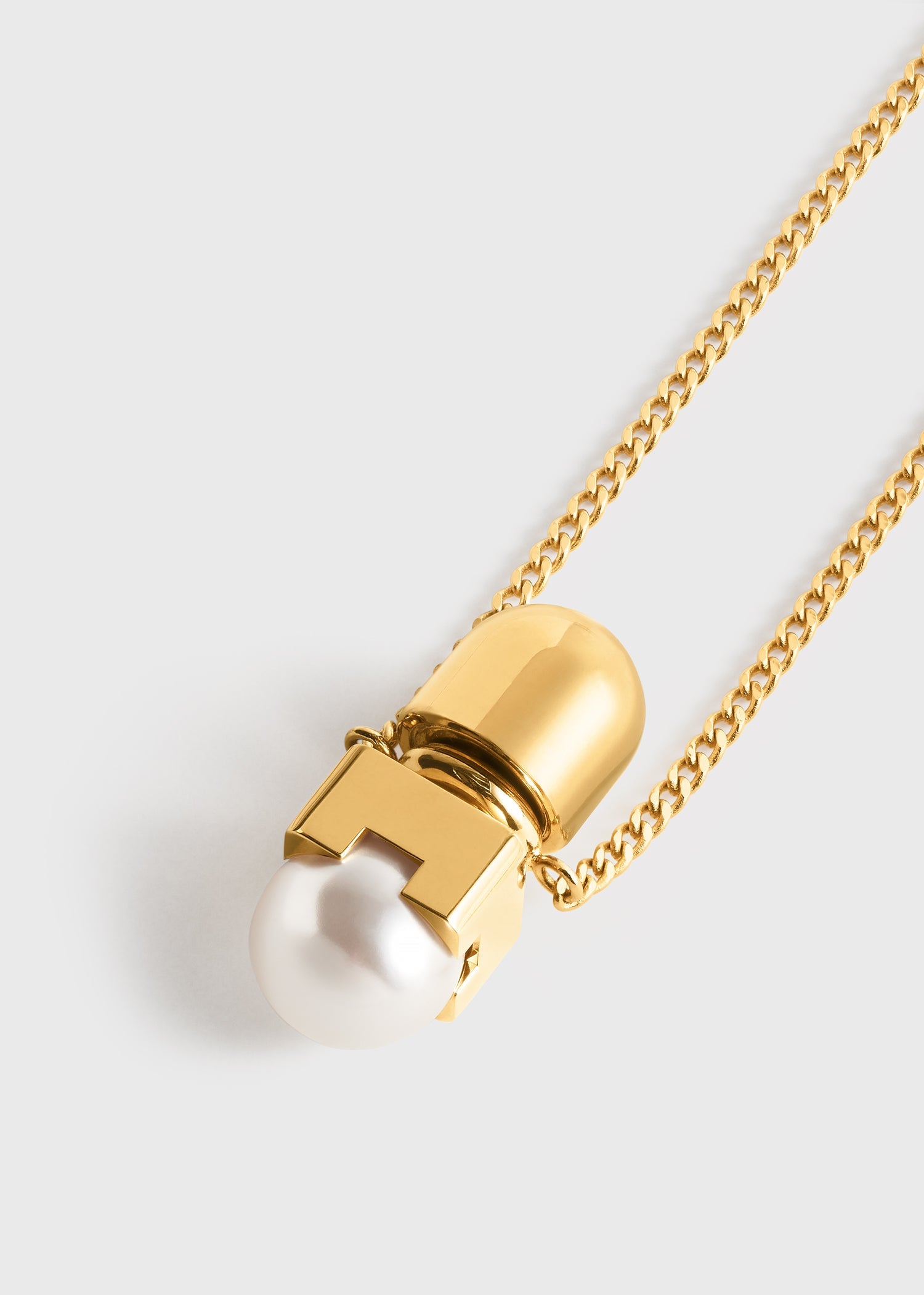 Long faux pearl necklace white