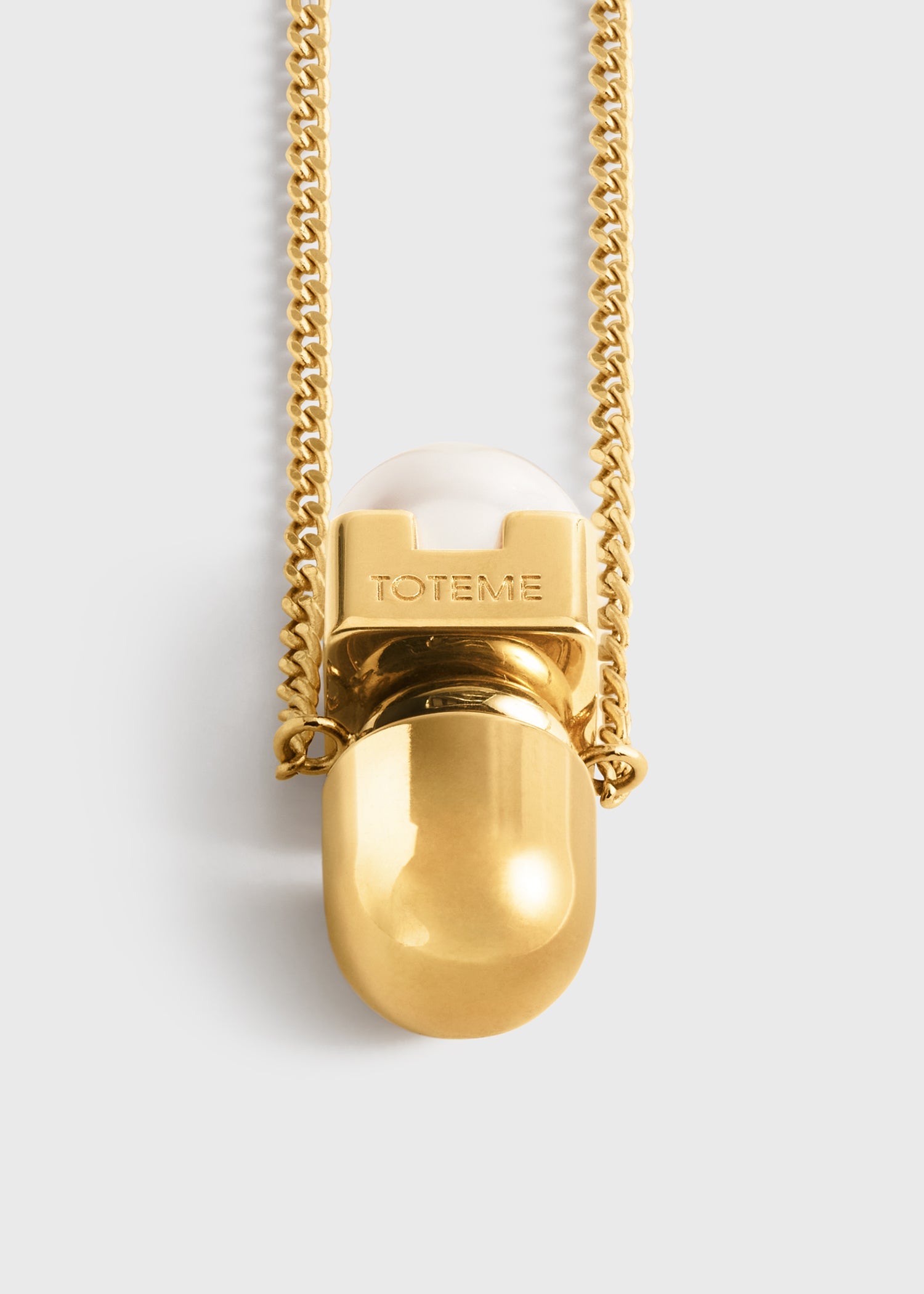 Long faux pearl necklace white