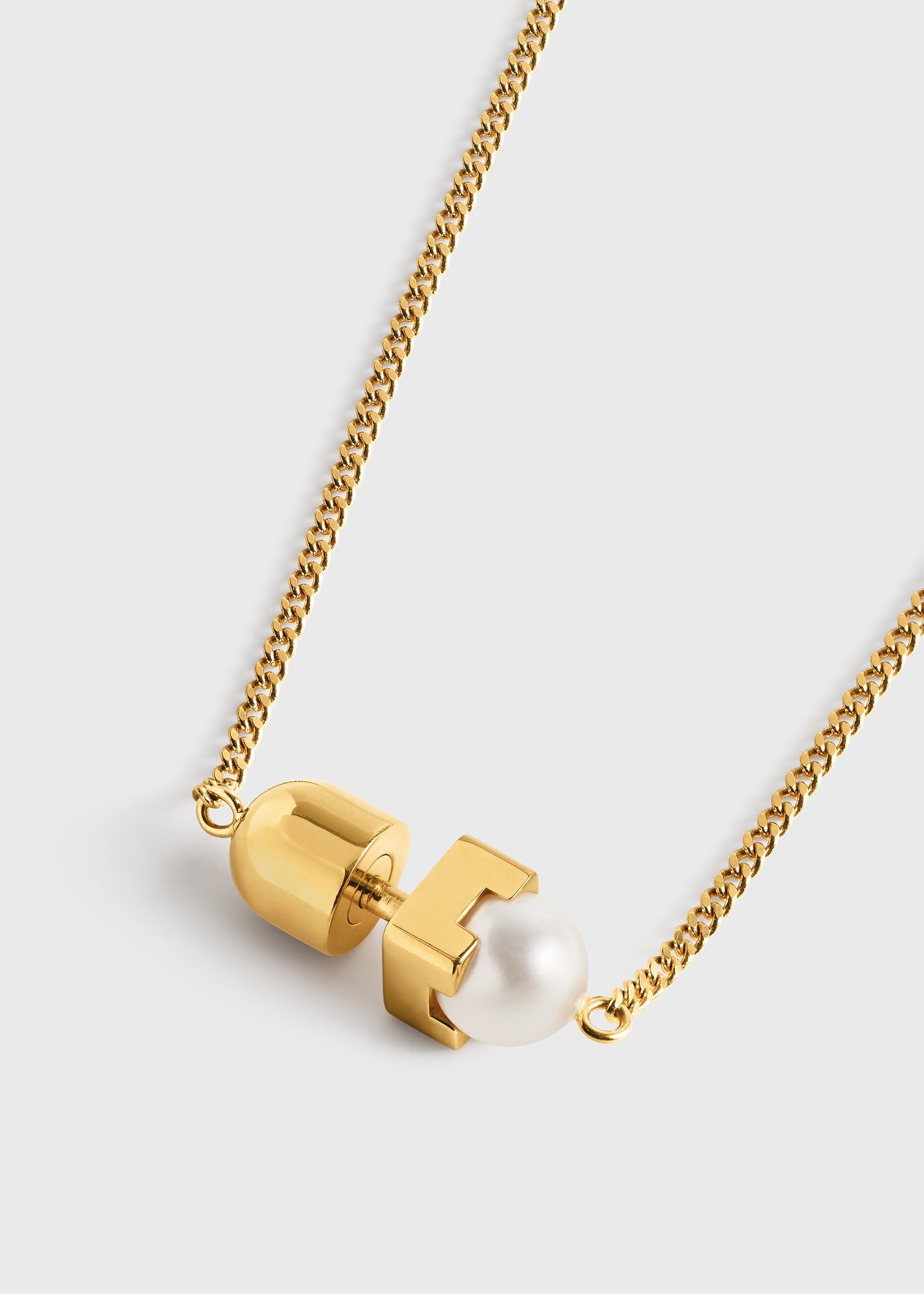 Faux pearl necklace white