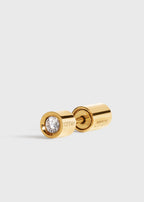 Bezel diamond earring 18kt gold