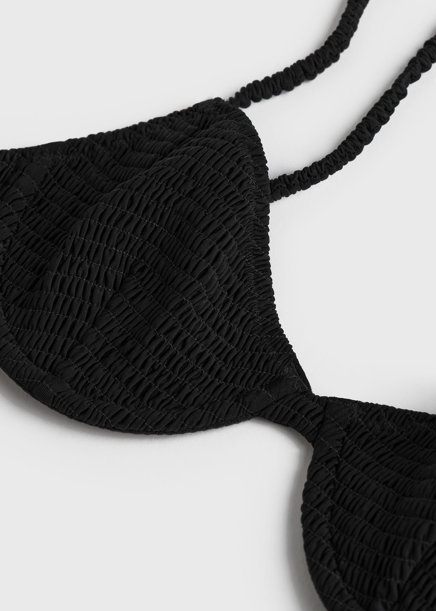 black smocked bikini top