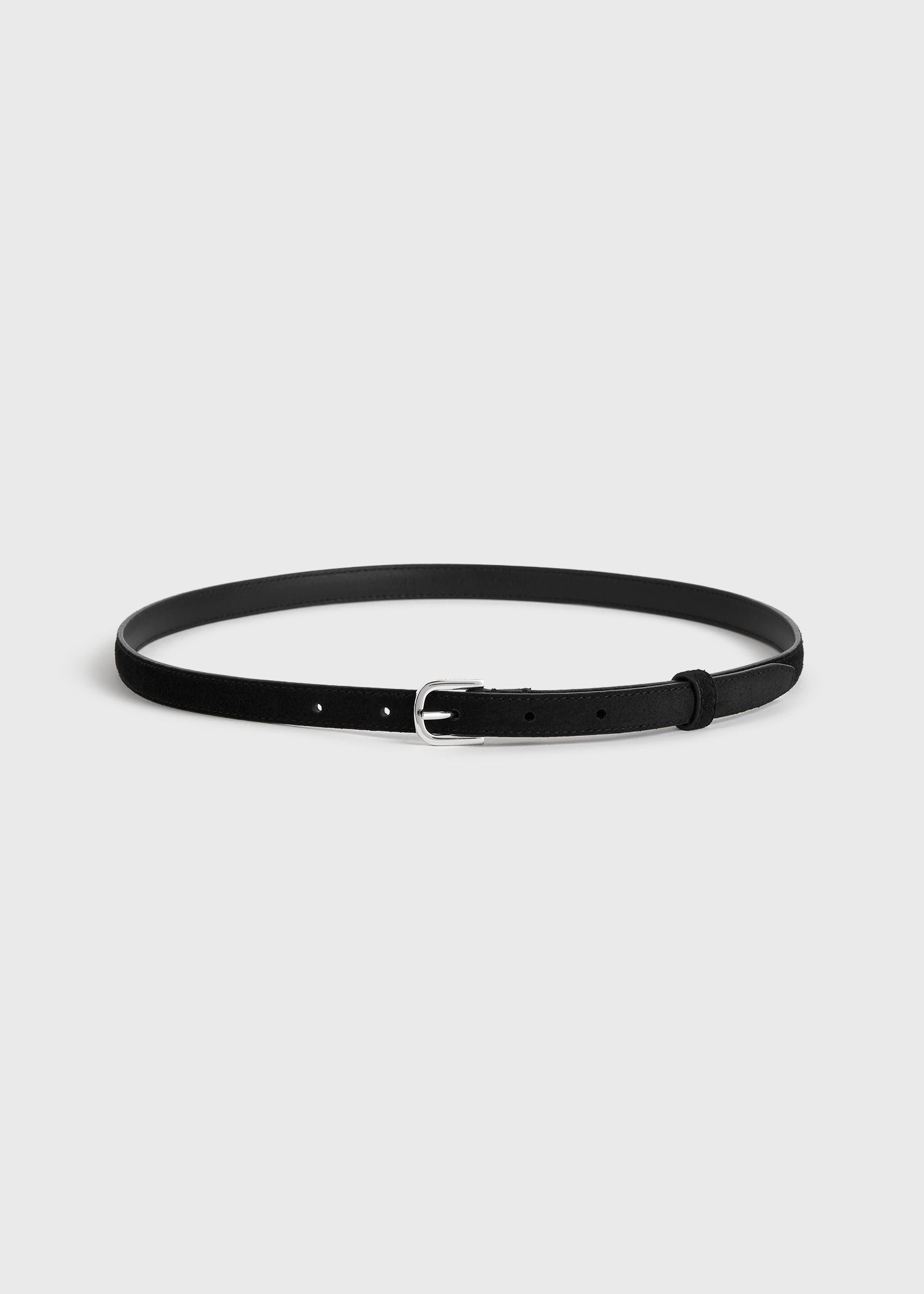 Thin suede belt black