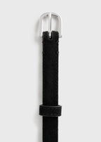Thin suede belt black
