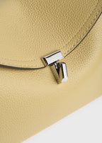 T-lock grained-leather clutch desert