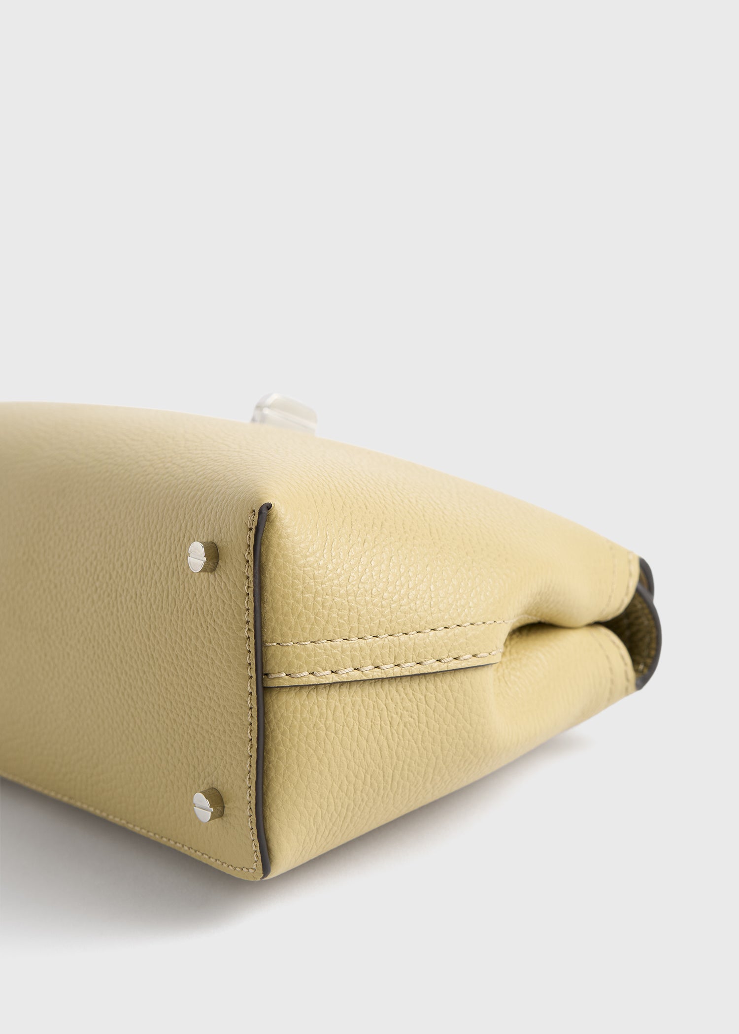 T-lock grained-leather clutch desert