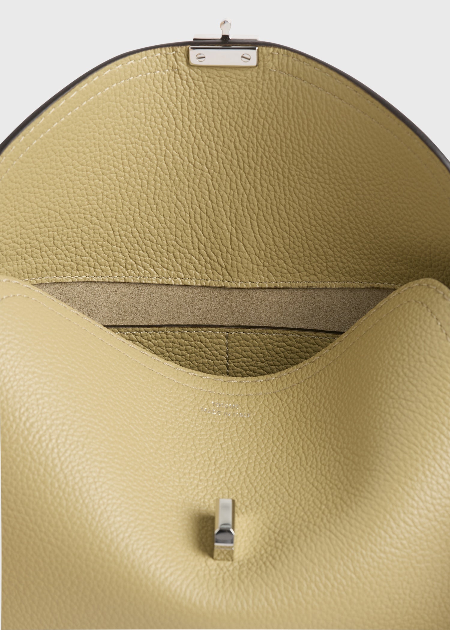 T-lock grained-leather clutch desert