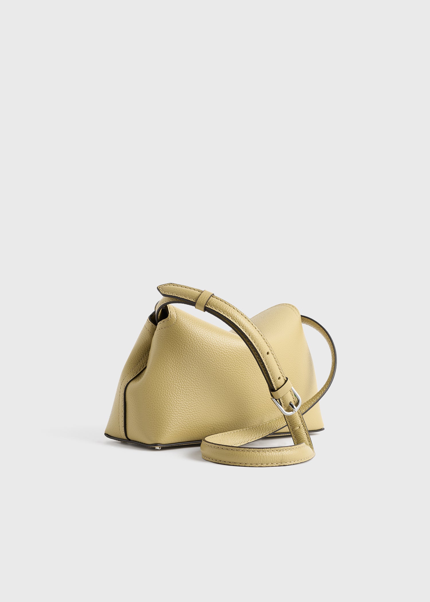 T-lock grained-leather clutch desert