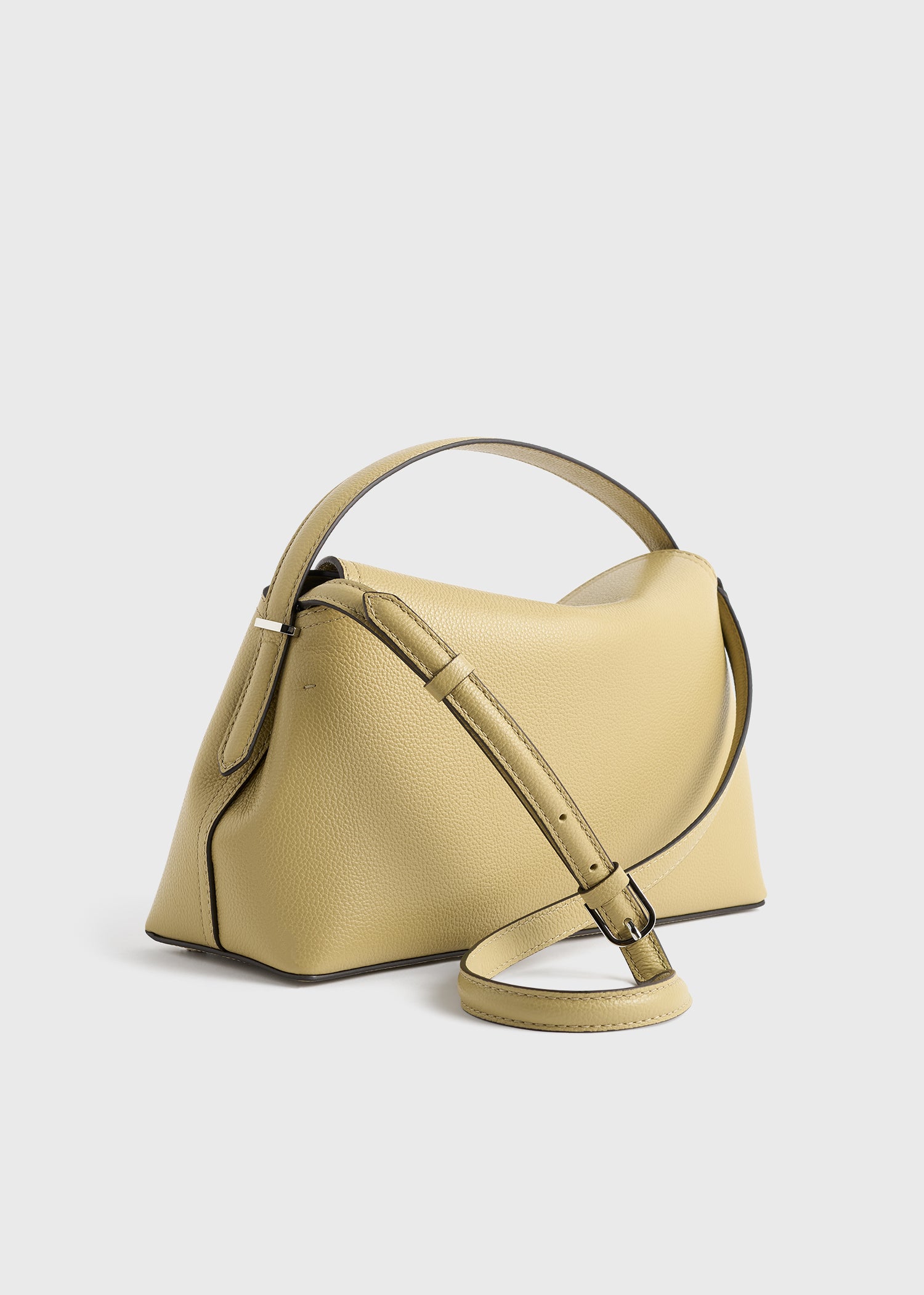 T-lock grained-leather top handle desert