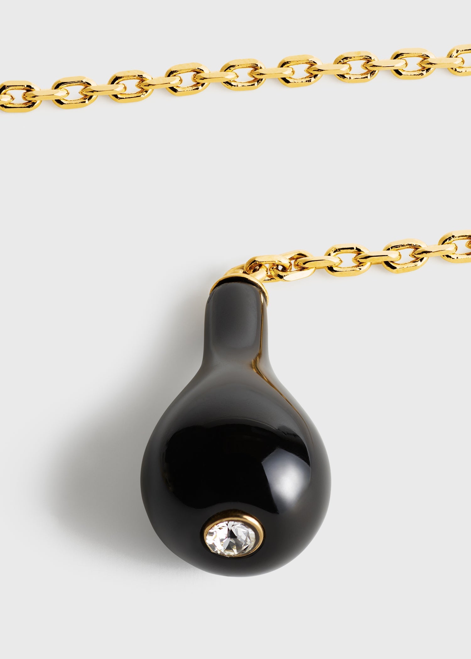Onyx drop necklace black/gold