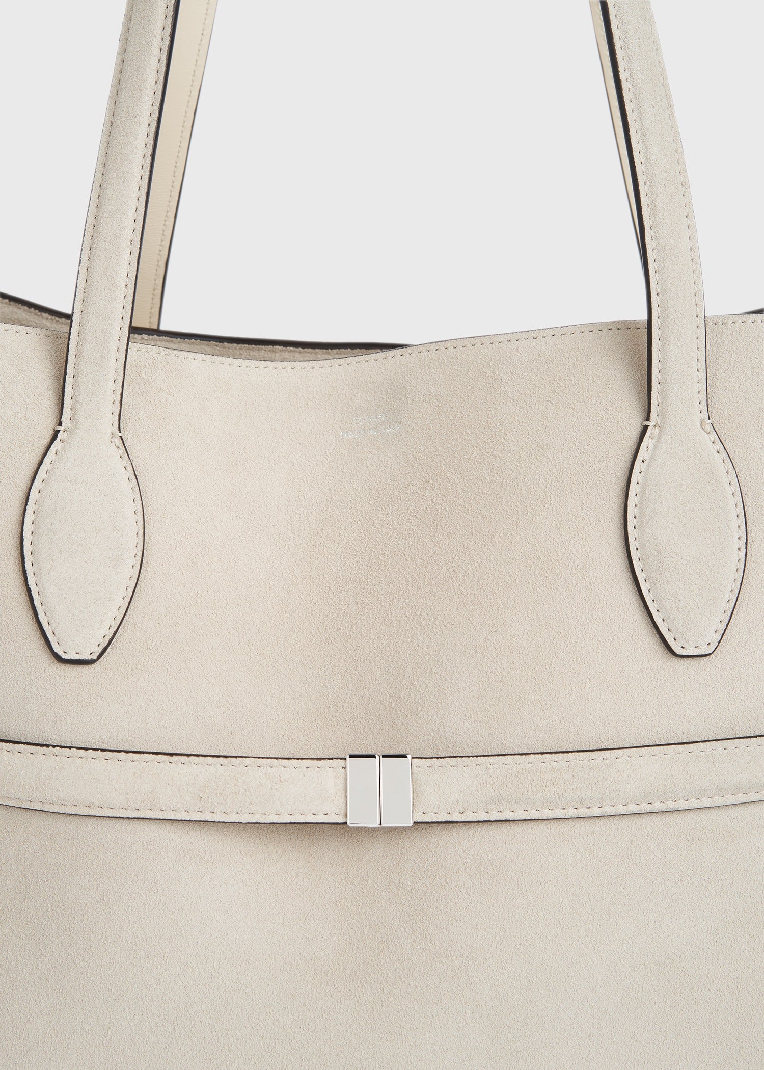 Suede lounge tote pearl