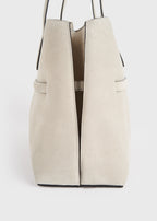 Suede lounge tote pearl
