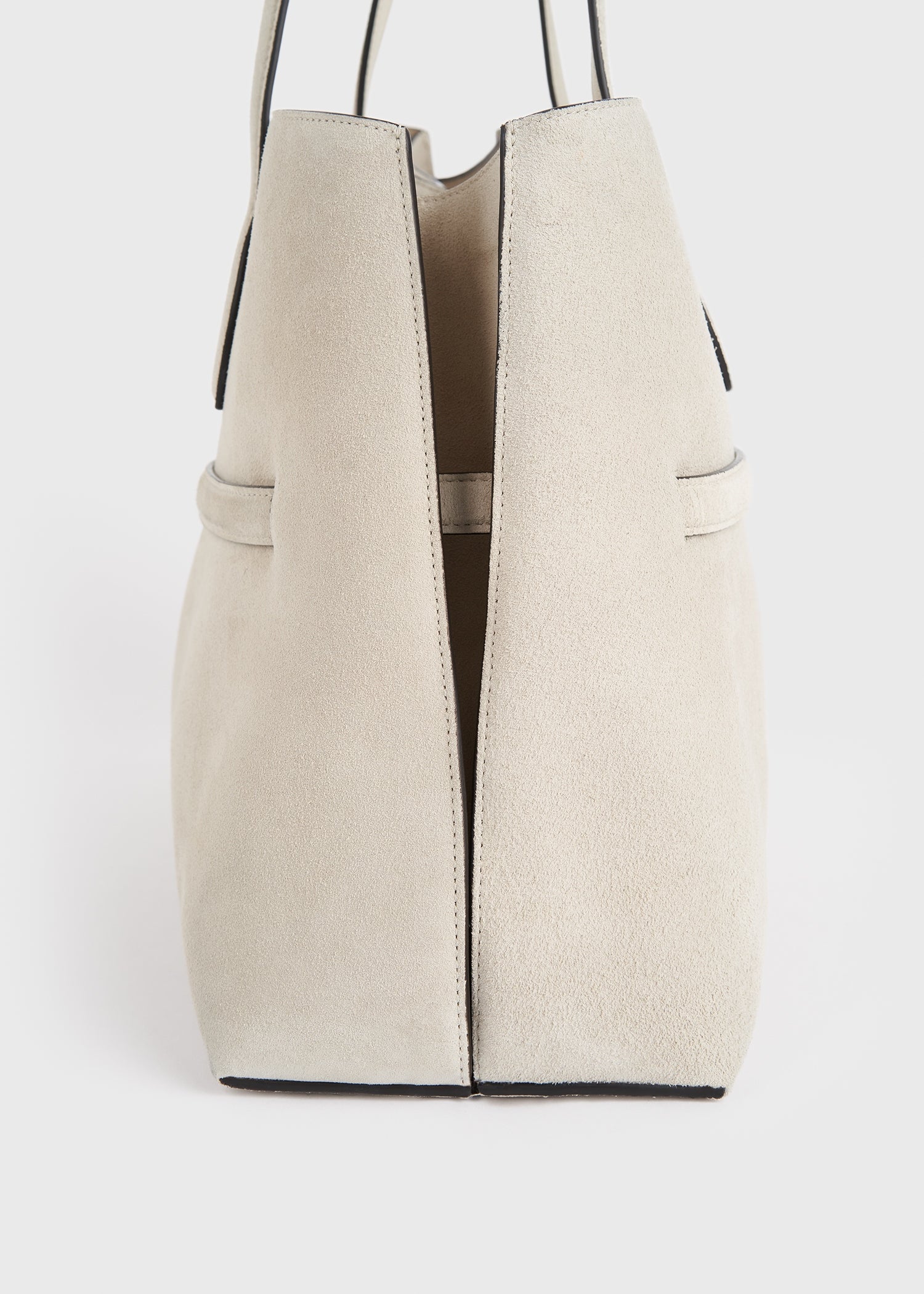 Suede lounge tote pearl