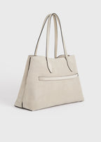 Suede lounge tote pearl