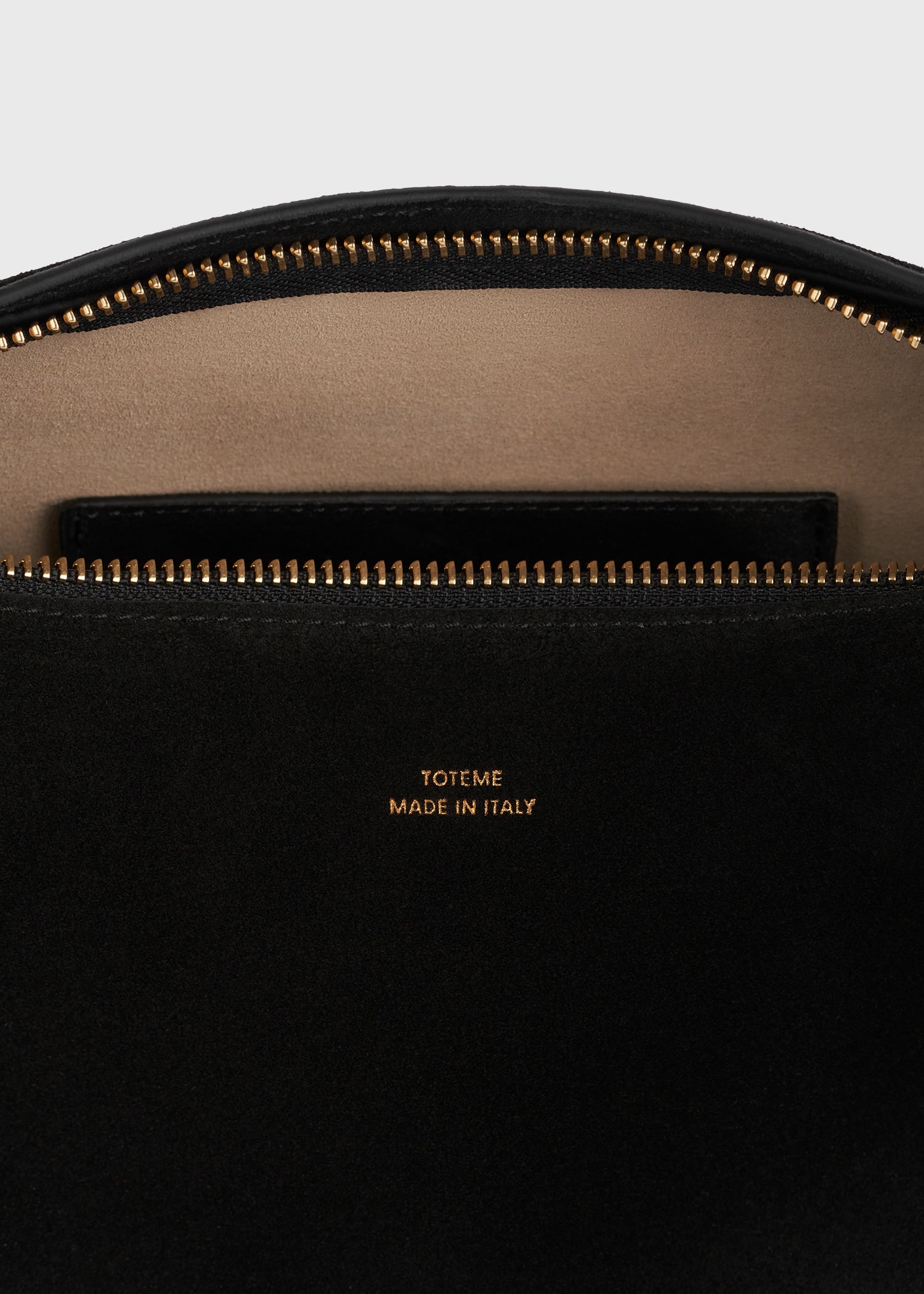 Belted suede clutch black