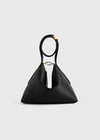 Bevel satin wristlet black