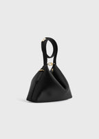 Bevel satin wristlet black