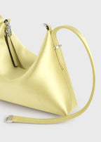 Bevel satin wristlet pale yellow