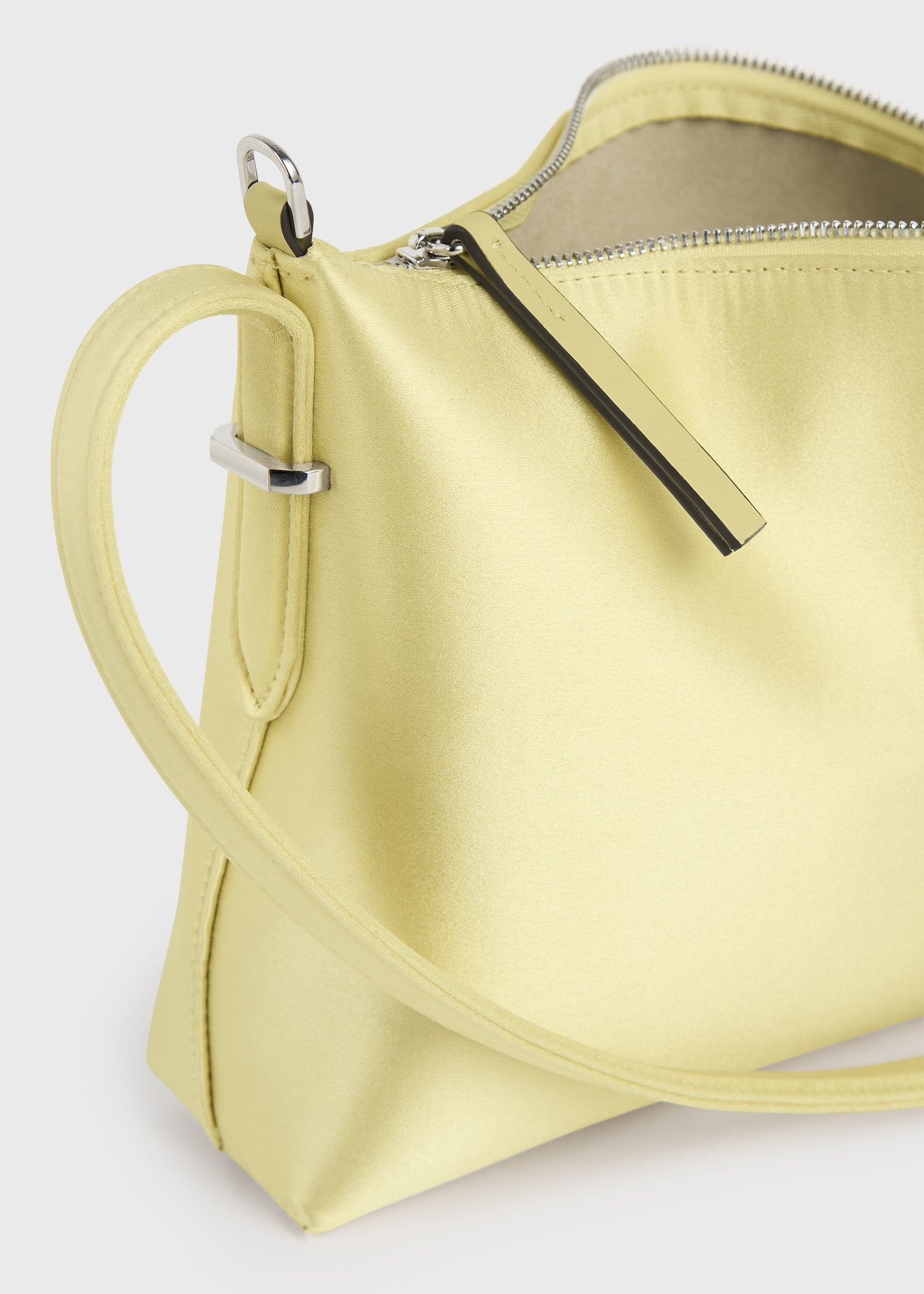 Bevel satin wristlet pale yellow