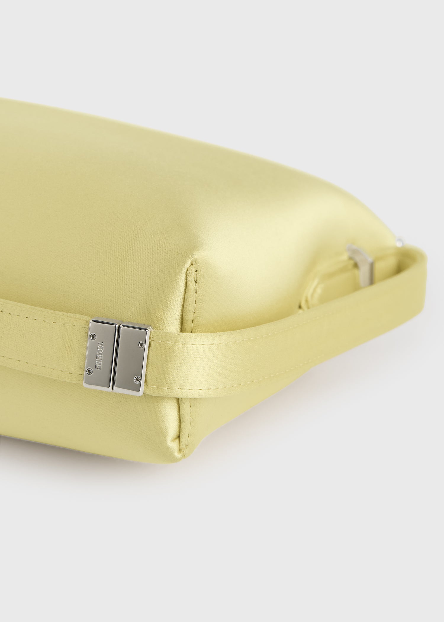 Bevel satin wristlet pale yellow