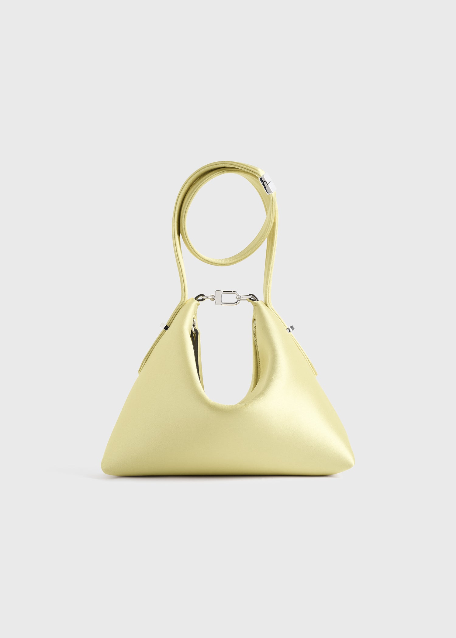 Bevel satin wristlet pale yellow