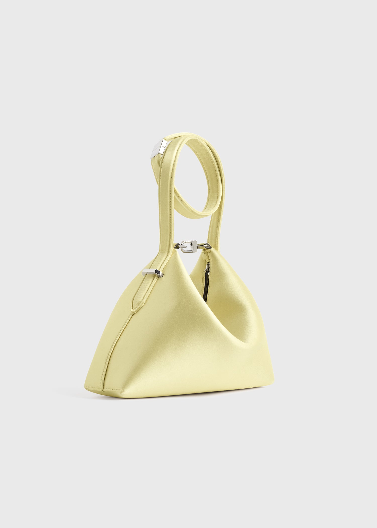 Bevel satin wristlet pale yellow