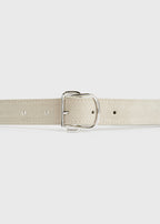 Swirl suede belt pearl